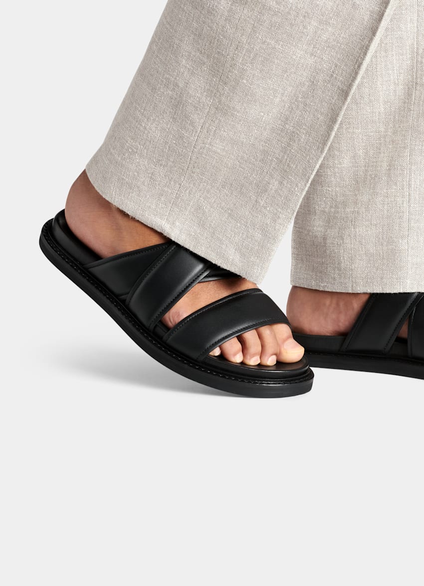 SUITSUPPLY Italian Calf Leather Black Slipper