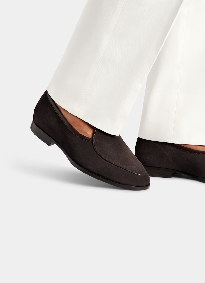 SUITSUPPLY Italienisches gekörntes Kalbsleder Loafer dunkelbraun