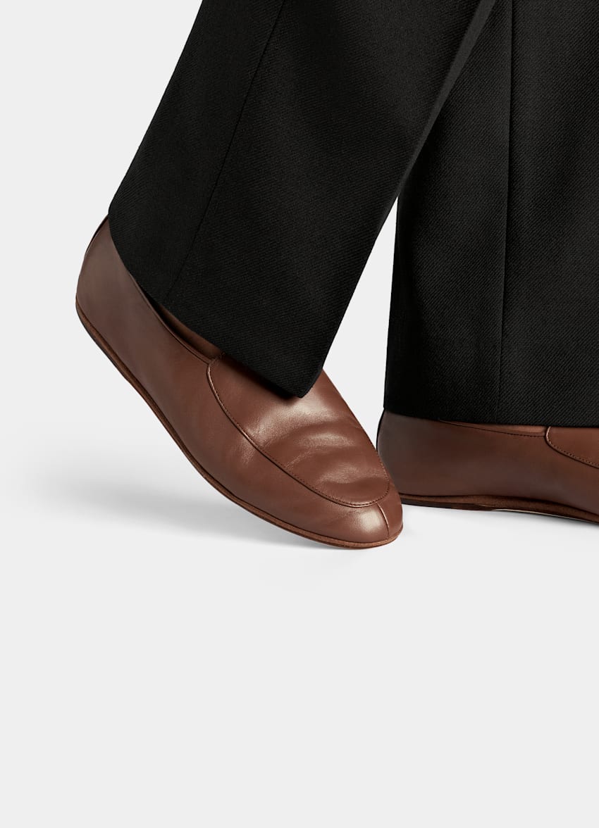 SUITSUPPLY Italienskt kalvskinn Bruna loafers