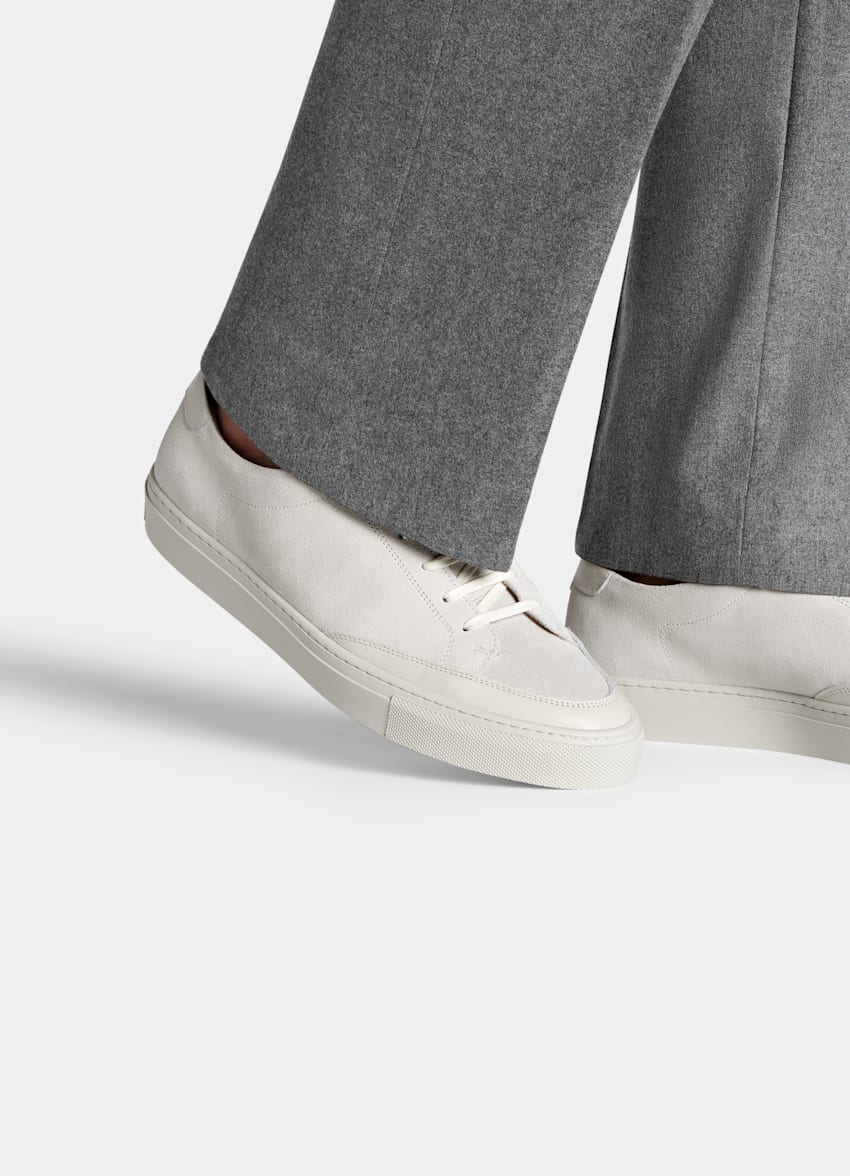 SUITSUPPLY Italian Calf Leather & Cow Suede Sand Sneaker