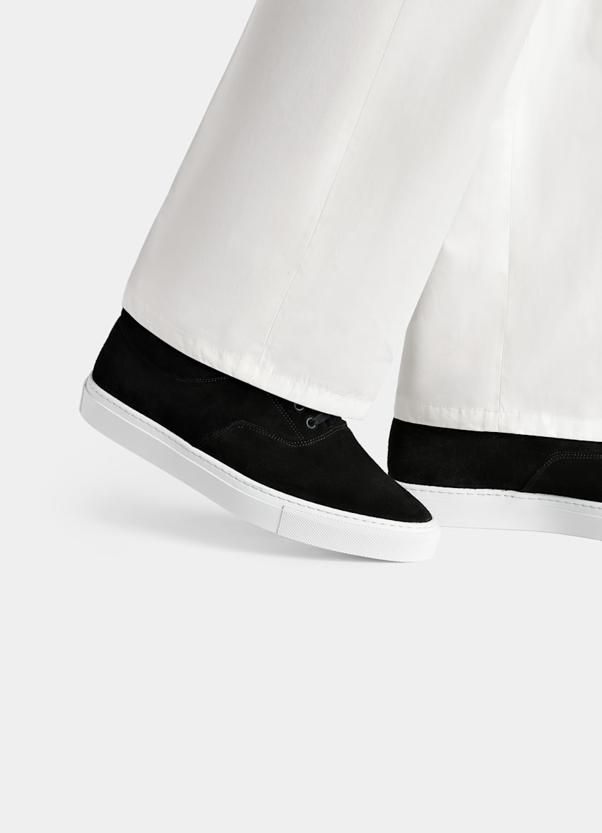 SUITSUPPLY Cuir de veau italien suédé Sneakers noires