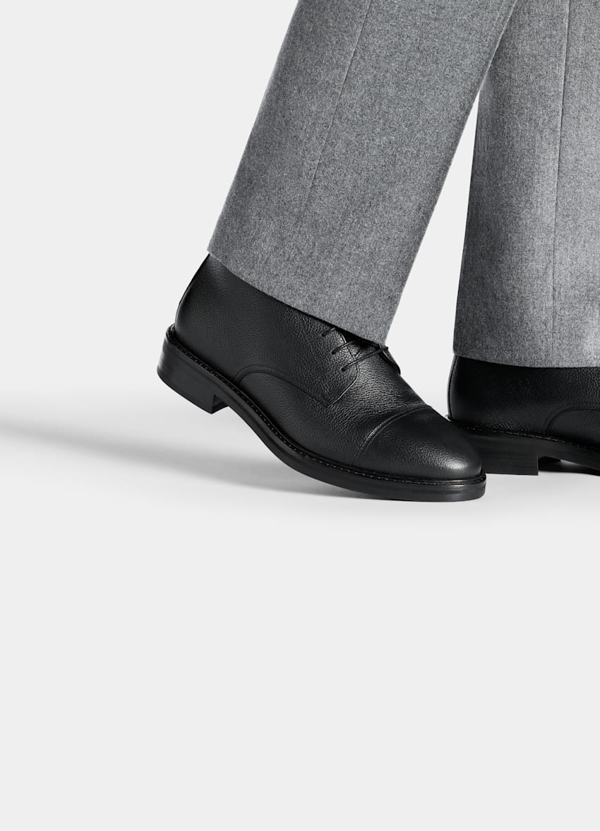 SUITSUPPLY Cuir de veau italien grainé Bottines noires