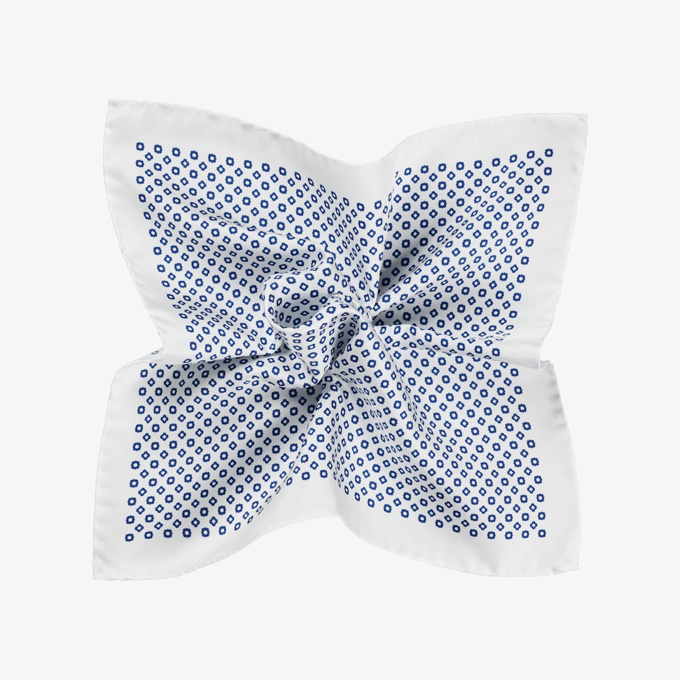 Suitsupply White Flower Pocket Square In Blue