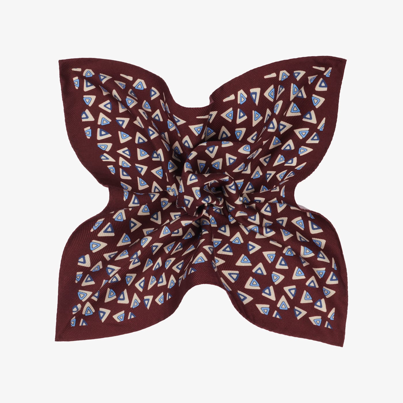 Suitsupply Red Graphic Pocket Square In Brown