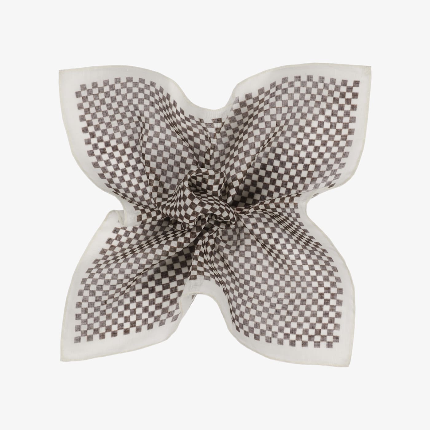 Suitsupply Brown Check Pocket Square In Multi