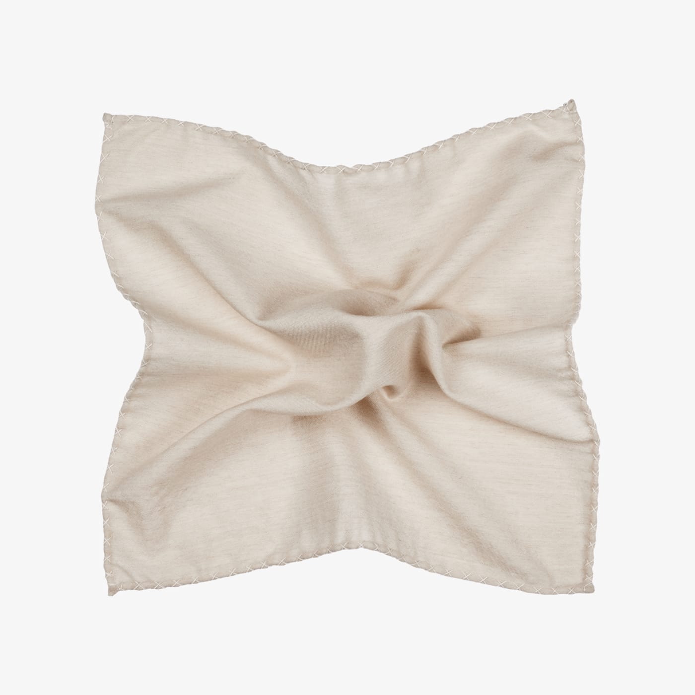 Suitsupply Light Brown Stitch Edge Pocket Square In Neutral