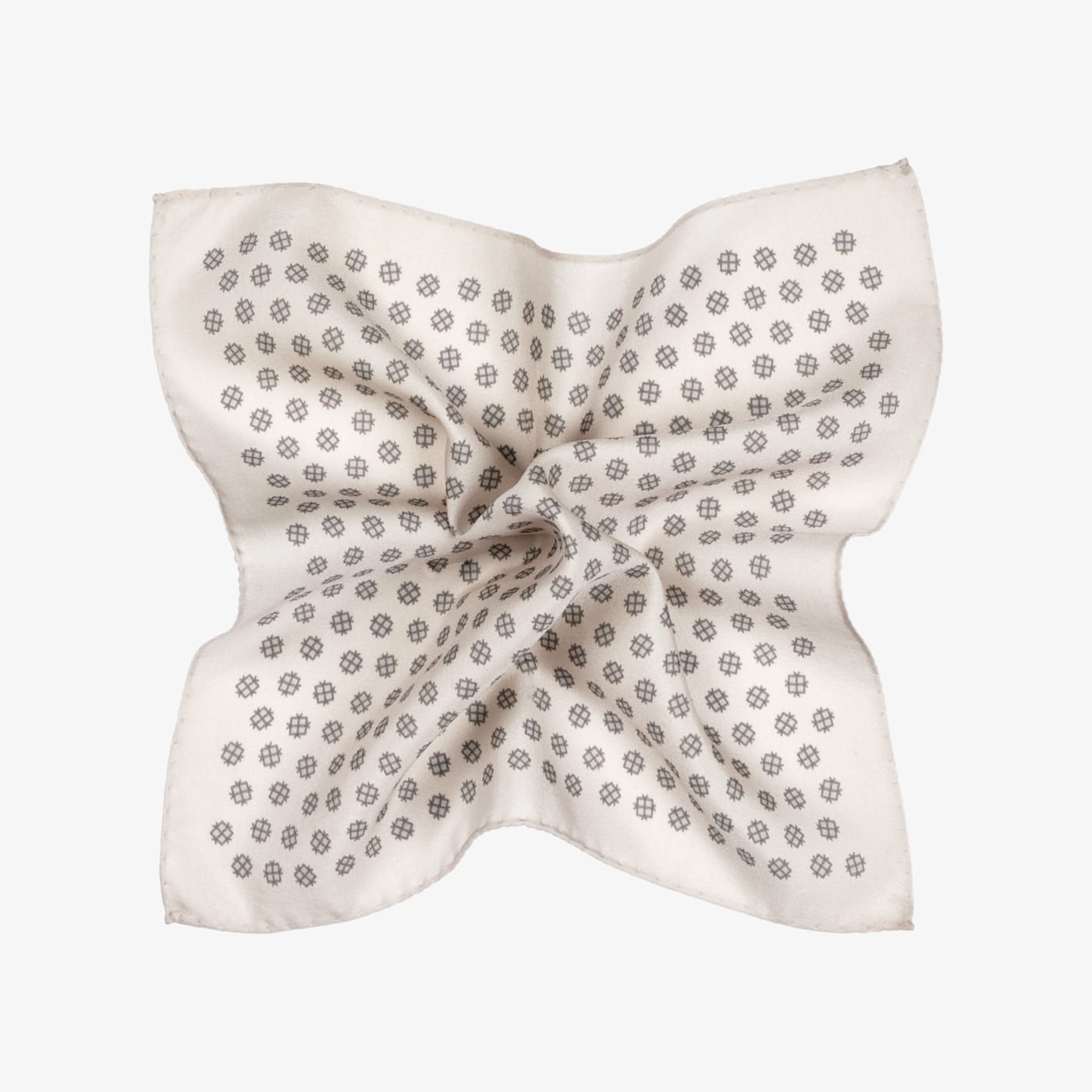 Suitsupply Light Brown Graphic Pocket Square In White