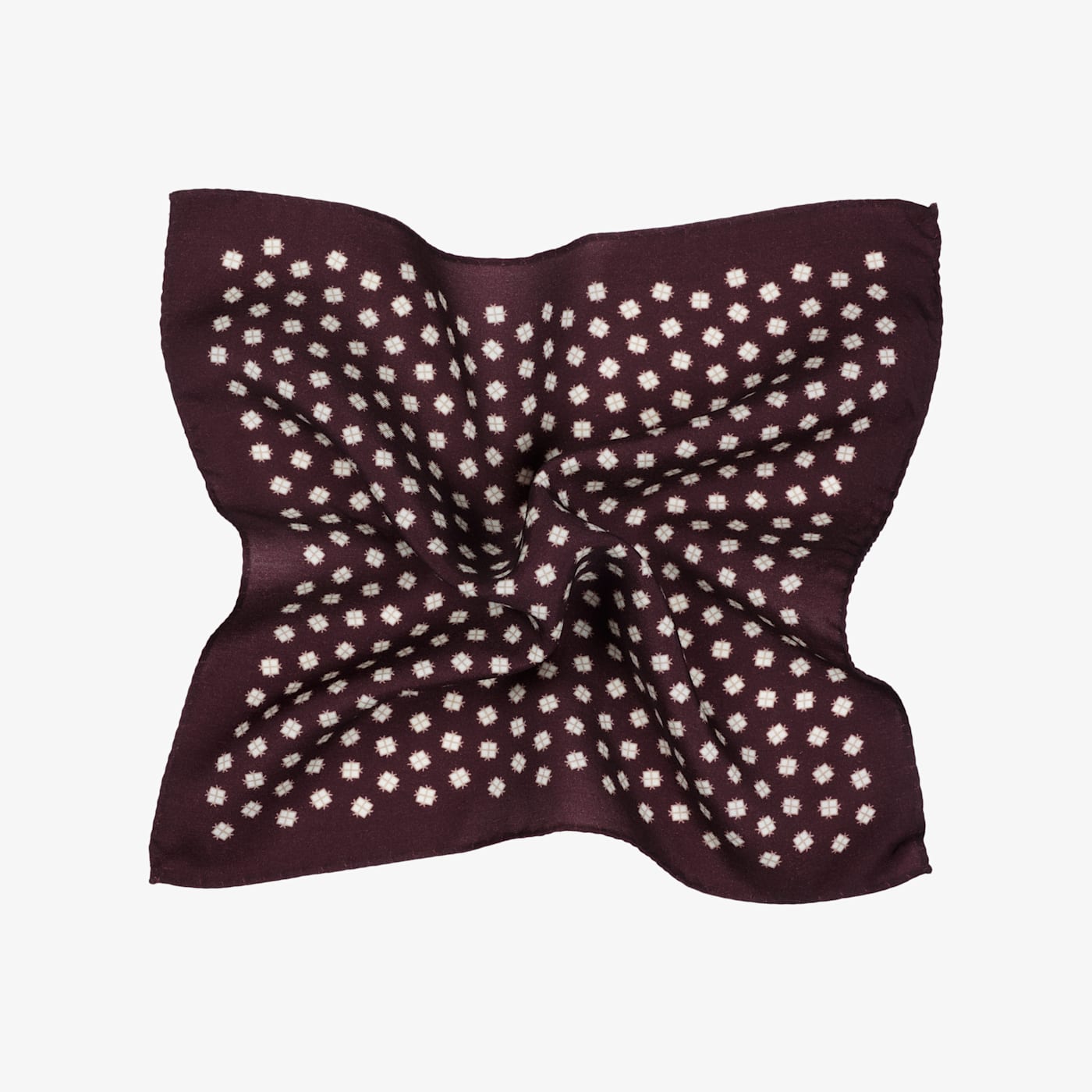 Suitsupply Burgundy Graphic Pocket Square In Brown