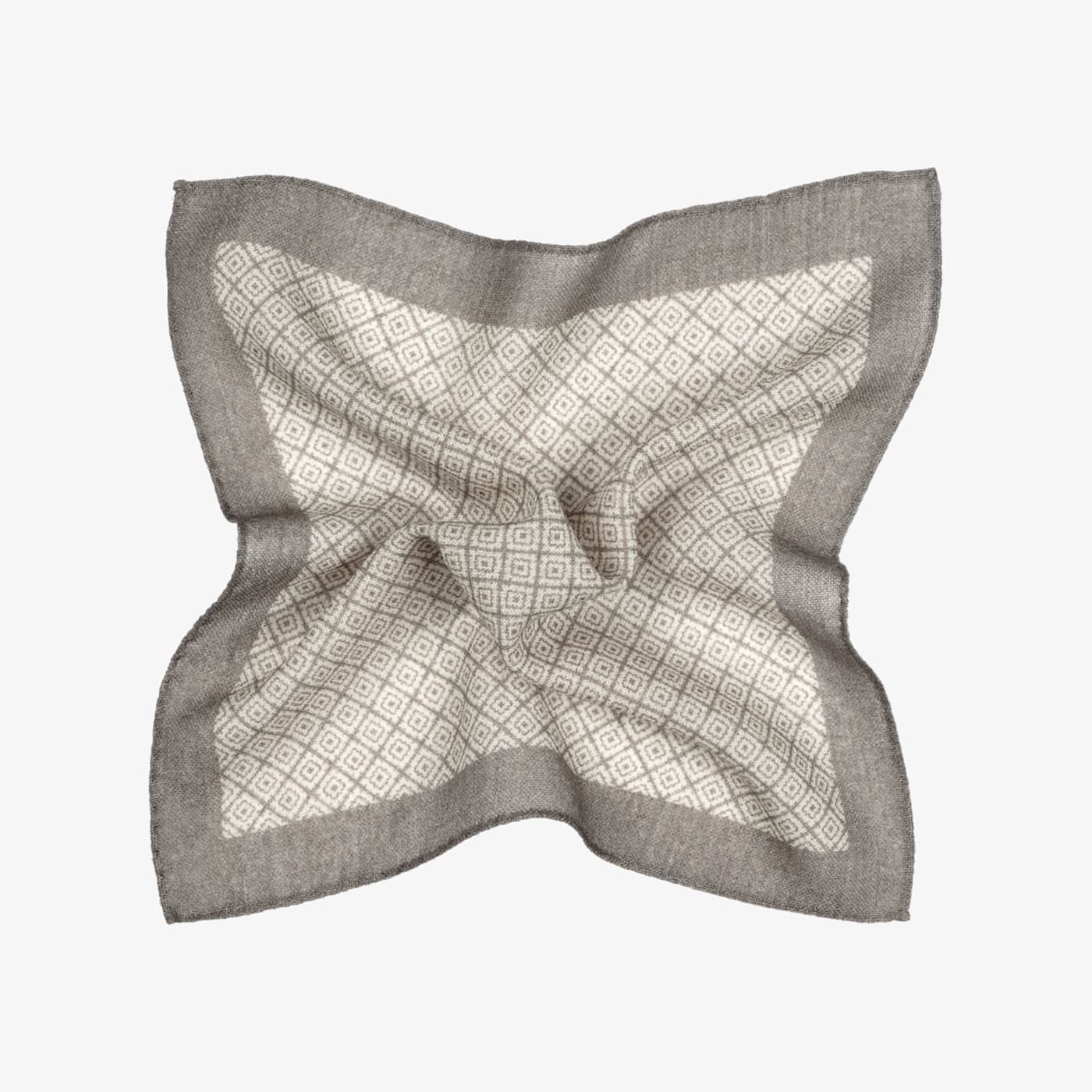 Suitsupply Light Brown Graphic Pocket Square In Gray