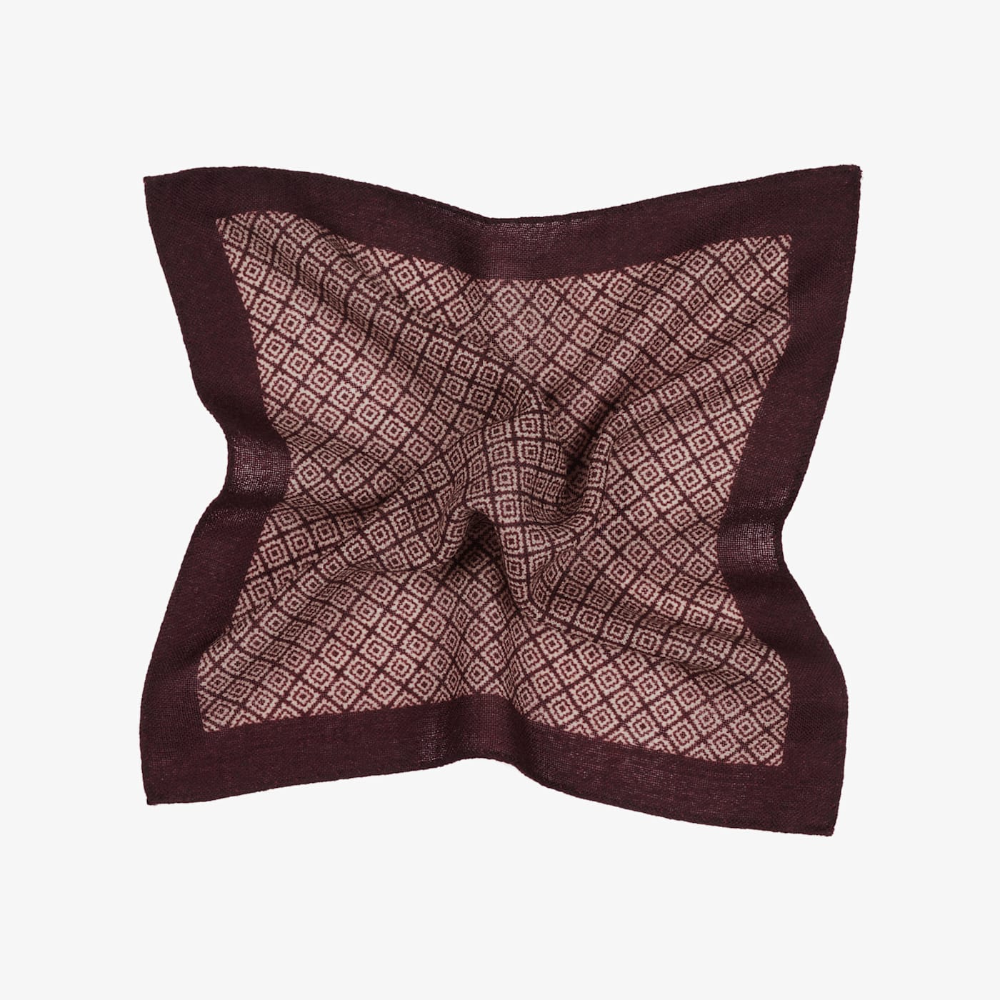 Suitsupply Burgundy Graphic Pocket Square In Brown