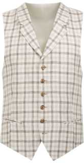 SUITSUPPLY  Light Brown Checked Waistcoat