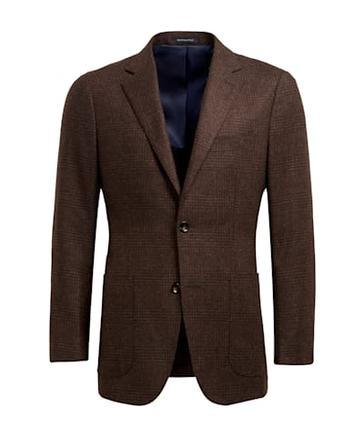 SUITSUPPLY  Dark Brown Check Pure Wool