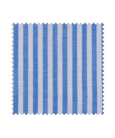 SUITSUPPLY  Mid Blue Stripe Cotton Linen