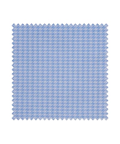 SUITSUPPLY  Light Blue Houndstooth Egyptian Cotton