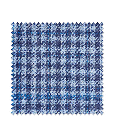 SUITSUPPLY  Mid Blue Check Wool Silk Linen