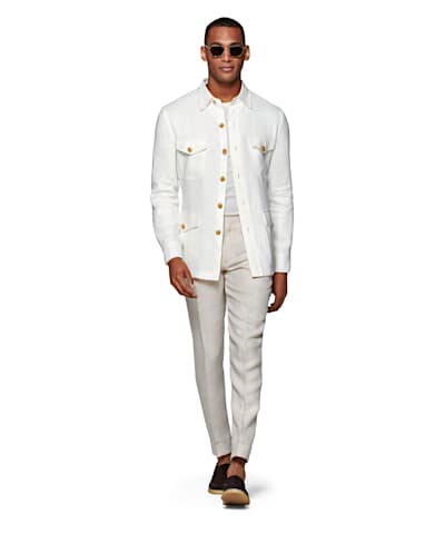 SUITSUPPLY  Off-White Relaxed Fit Shirt-Jacket