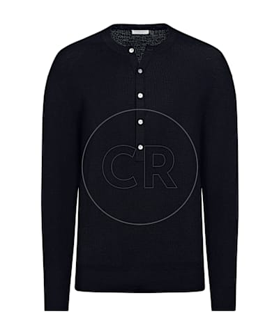 SUITSUPPLY  Navy Ribbed Henley