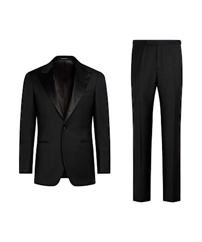 SUITSUPPLY  Black Tailored Fit Havana Tuxedo