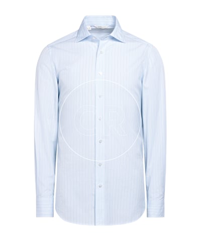 SUITSUPPLY  Light Blue Striped Widespread Collar Shirt