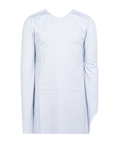 SUITSUPPLY  Mid Blue Striped Classic Collar Shirt