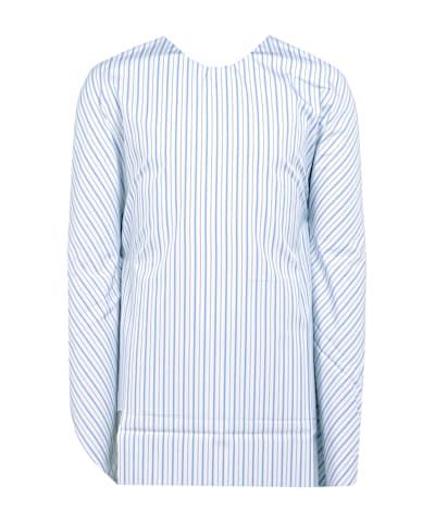 SUITSUPPLY  Mid Blue Striped Point Collar Shirt