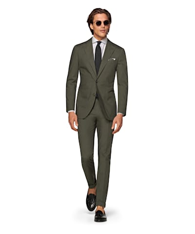 Mid Green Havana Suit | SUITSUPPLY India