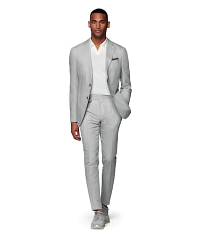 Light Grey Havana Suit in Linen Cotton | SUITSUPPLY US