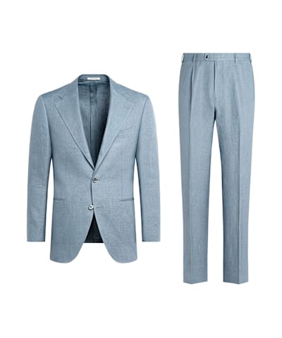 SUITSUPPLY  Light Blue Relaxed Fit Roma Suit