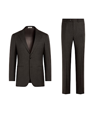 SUITSUPPLY  Dark Brown Perennial Tailored Fit Havana Suit