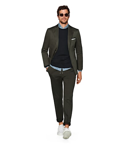 SUITSUPPLY  Green Ames Trousers