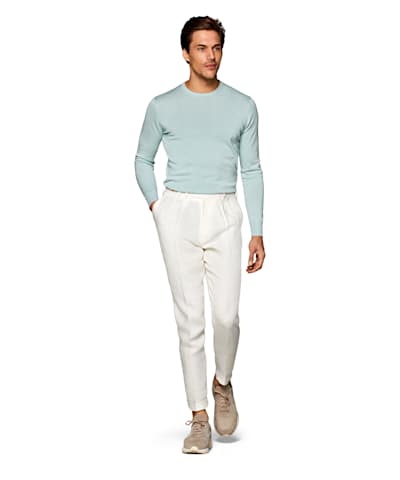 SUITSUPPLY  White Blake Trousers