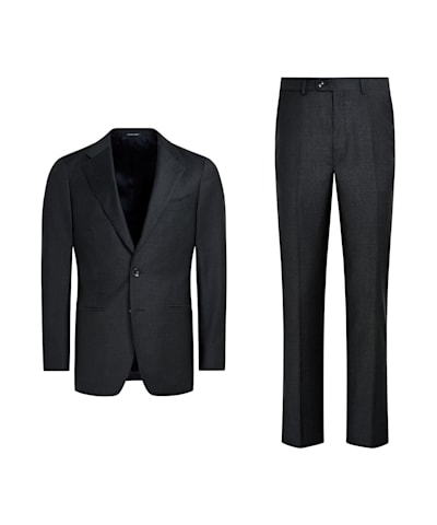 SUITSUPPLY  Dark Grey Perennial Tailored Fit Havana Suit