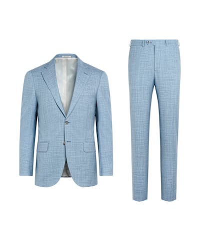 SUITSUPPLY  Light Blue Perennial Tailored Fit Havana Suit