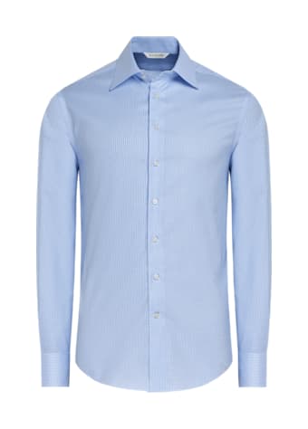 SUITSUPPLY  Light Blue Checked Twill Slim Fit Shirt
