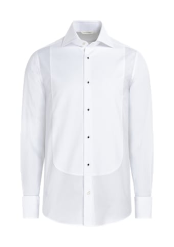 SUITSUPPLY  Camisa de esmoquin piqué blanco corte Extra Slim