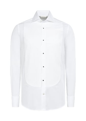 SUITSUPPLY  White Plisse Extra Slim Fit Tuxedo Shirt
