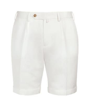 SUITSUPPLY  Off-White Pleated Bennington Shorts