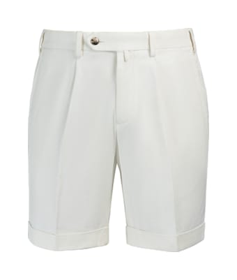 SUITSUPPLY  White Pleated Bennington Shorts