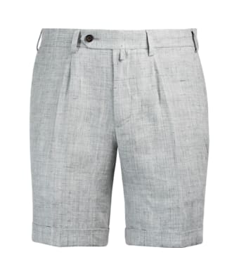 SUITSUPPLY  Light Grey Pleated Bennington Shorts