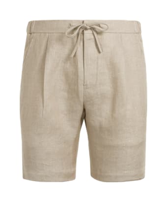 SUITSUPPLY  Pantalones cortos Ames marrón claro punto de espiga con cordel