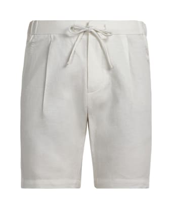 Off-White Drawstring Ames Shorts in Linen Cotton | SUITSUPPLY US