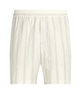 SUITSUPPLY  Mid Brown Striped Straight Leg Shorts