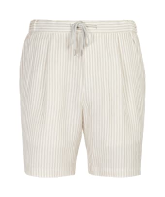 SUITSUPPLY  Light Brown Striped Drawstring Ames Trousers