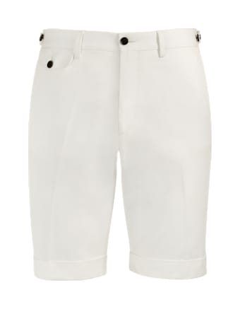 SUITSUPPLY  White Pleated Bennington Shorts