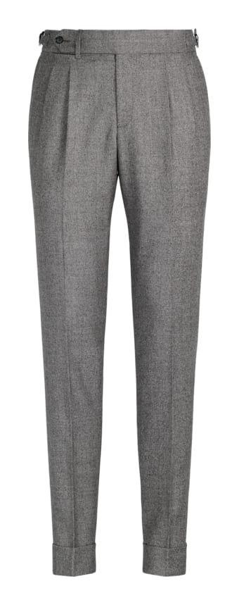SUITSUPPLY  Grey Houndstooth Pleated Braddon Trousers