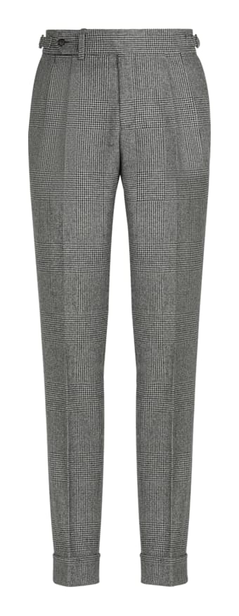 SUITSUPPLY  Grey Checked Pleated Braddon Trousers
