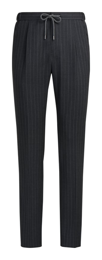 SUITSUPPLY  Mid Grey Striped Ames Trousers