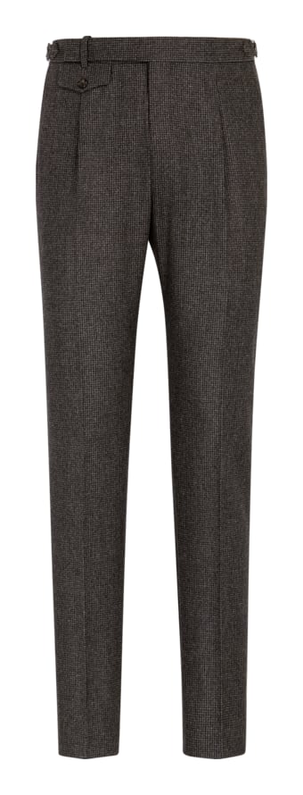 SUITSUPPLY  Dark Brown Houndstooth Brentwood Trousers