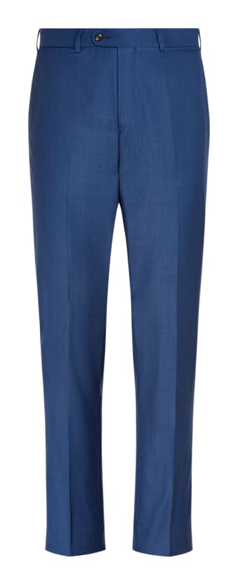 SUITSUPPLY  Mid Blue Slim Leg Straight Suit Trousers