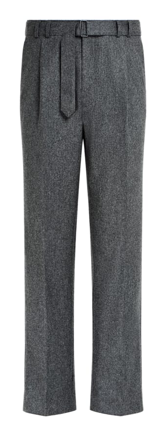 SUITSUPPLY  Pantalon Wide Leg Tapered gris moyen